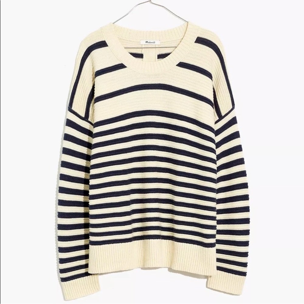 Madewell Greensboro Button Back Stripped Sweater